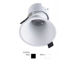 Foco Downlight LED COB Fijo Redondo Ø105mm 15w IP65 Konic VC, Blanco ó Negro